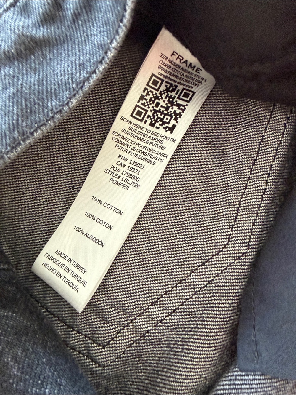 Frame Denim Womens Le Slouch Low Rise Straight-Leg Jeans 100% Cotton Size 30 NWT - Picture 9 of 9